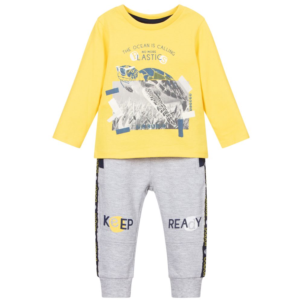Boboli - Boys Yellow & Grey Trouser Set | Childrensalon