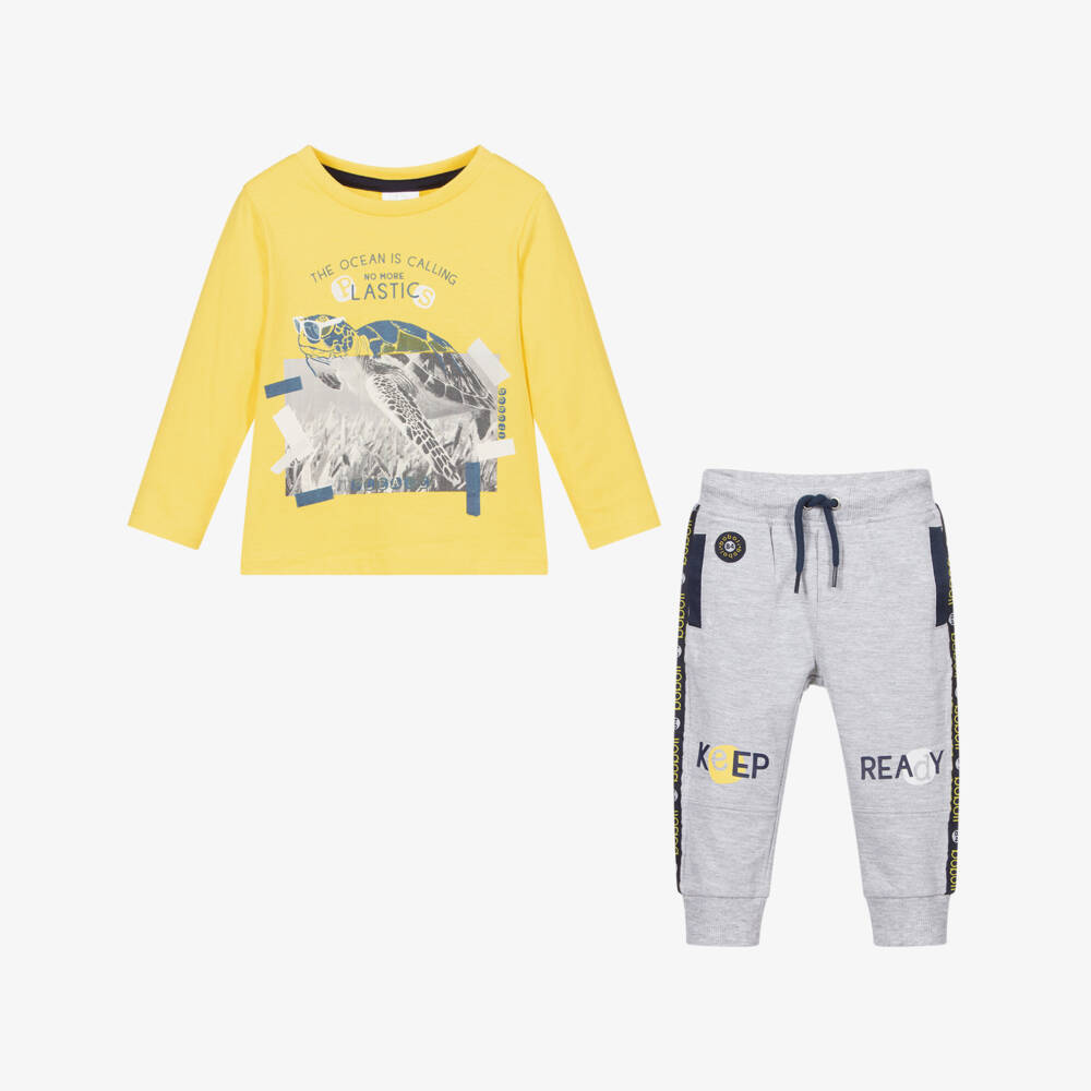 Boboli-Boys Yellow & Grey Trouser Set | Childrensalon Outlet
