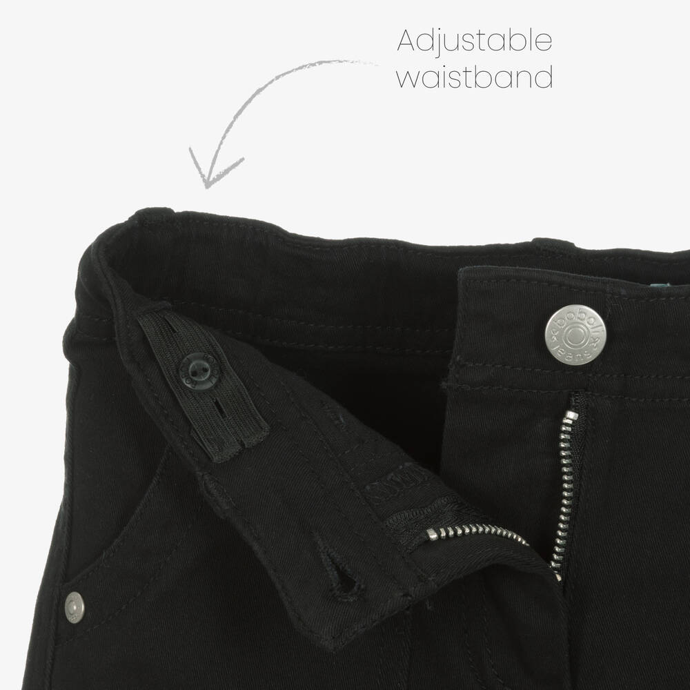 Boboli-Girls Black Cotton Cargo Trousers | Childrensalon Outlet