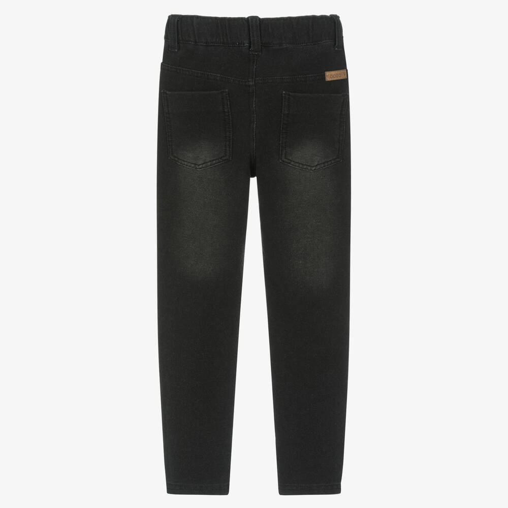 Boboli Girls Black Cotton Jeggings Childrensalon Outlet