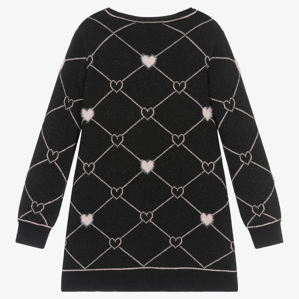 Bobux-فستان بطبعة قلوب قطن محبوك لون أسود | Childrensalon Outlet