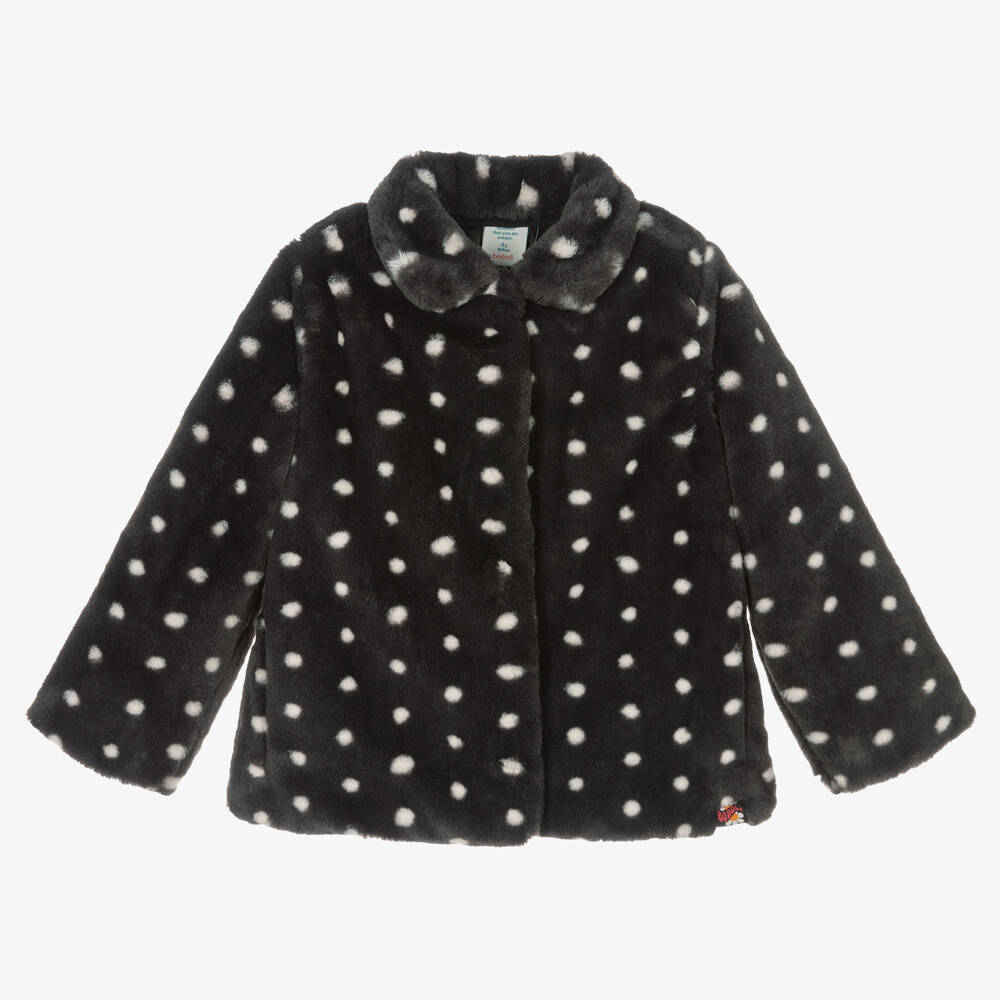 Boboli - Черная куртка из искусственного меха для девочек | Childrensalon