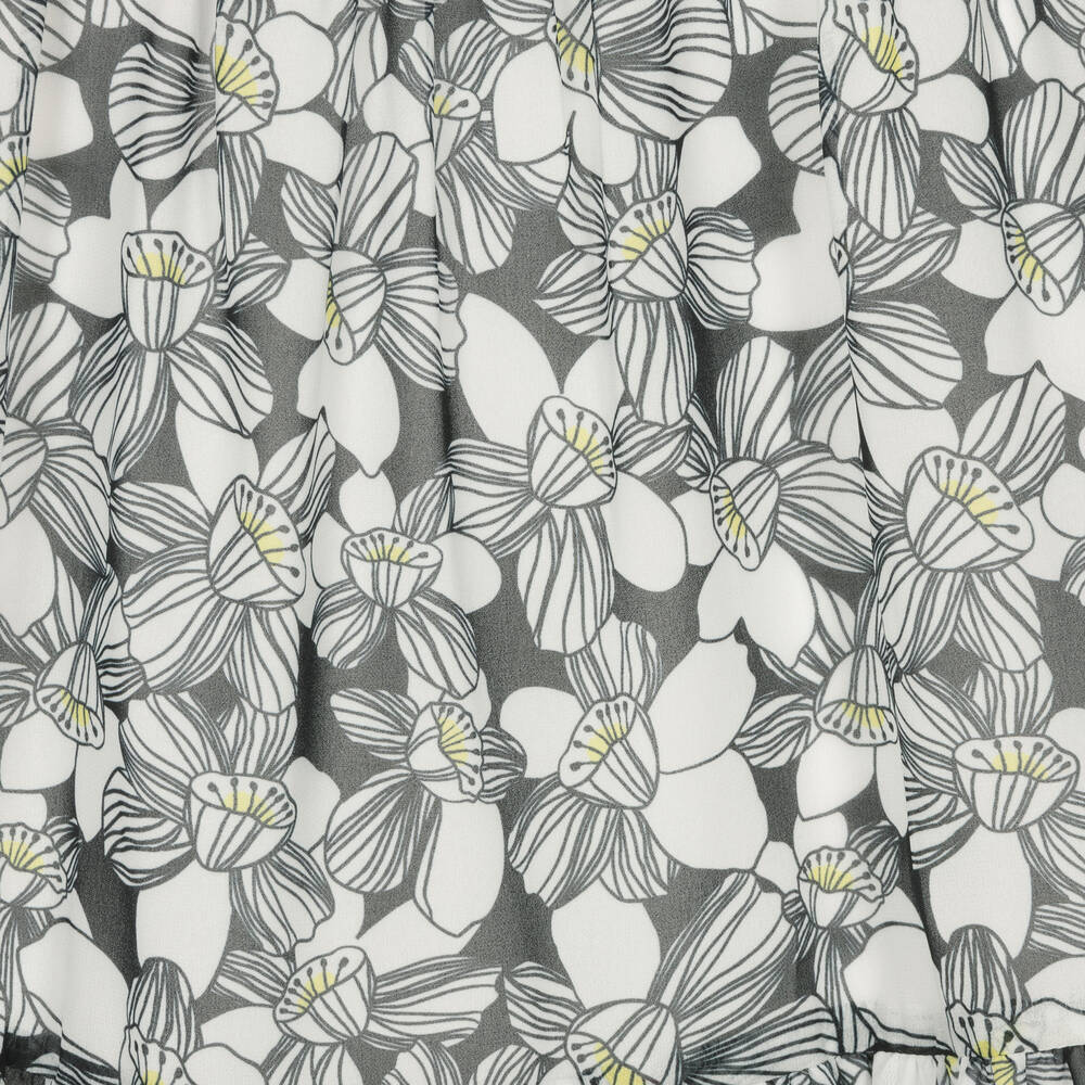 Boboli-Girls Black Floral Chiffon 2-In-1 Dress | Childrensalon Outlet