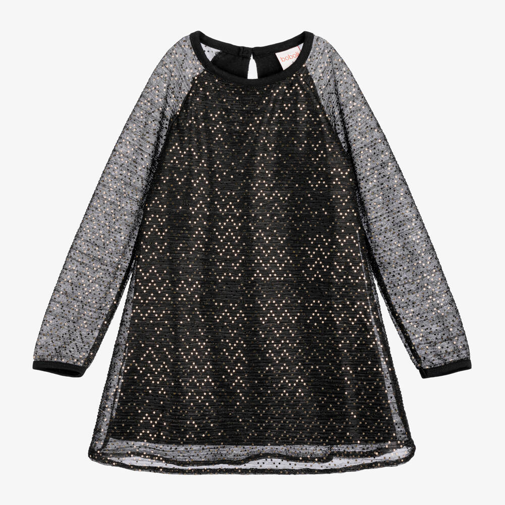 Boboli-Girls Black Sequin Tulle Gown | Childrensalon Outlet