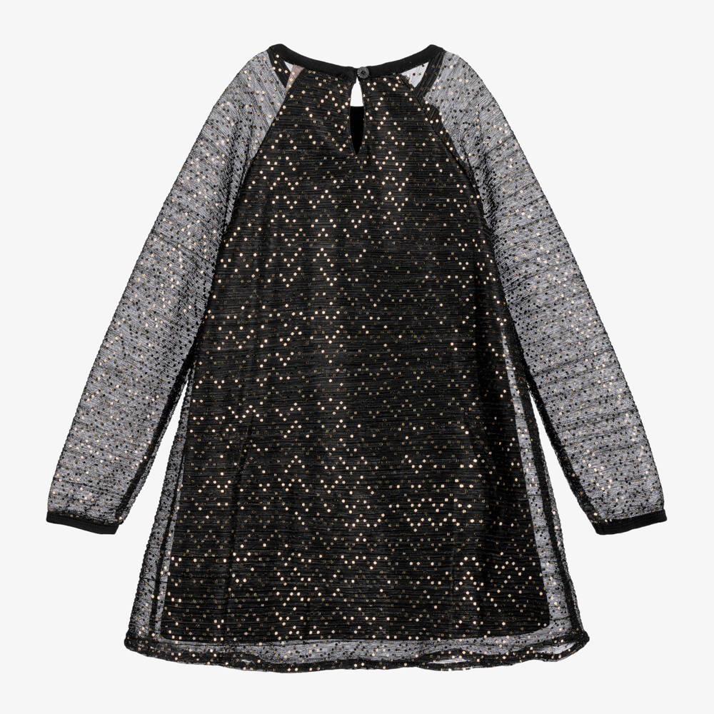 Boboli-Girls Black Sequin Tulle Gown | Childrensalon Outlet