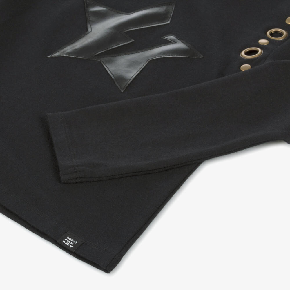 Boboli-Girls Black Star Studded Cotton Top | Childrensalon Outlet