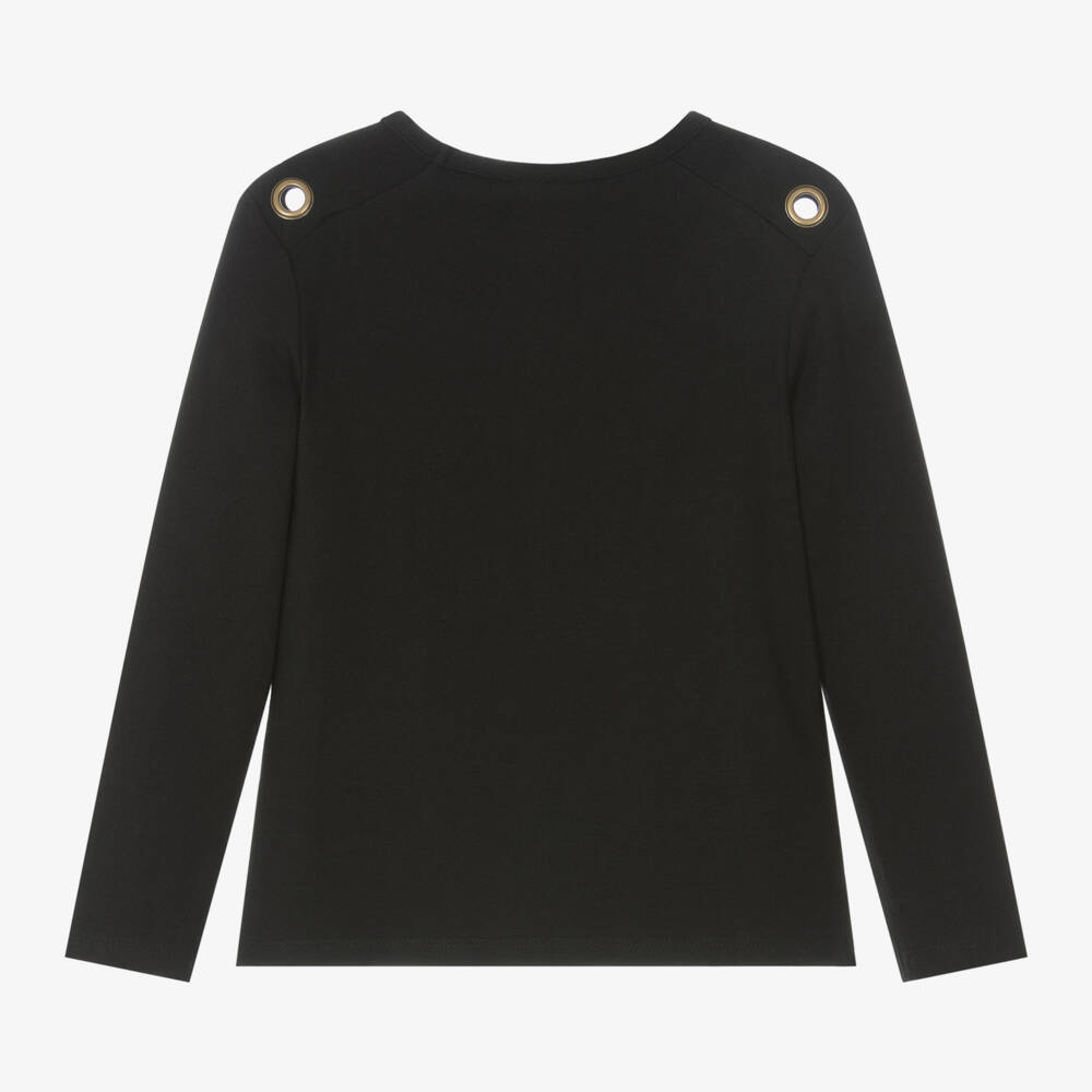 Boboli-Girls Black Star Studded Cotton Top | Childrensalon Outlet