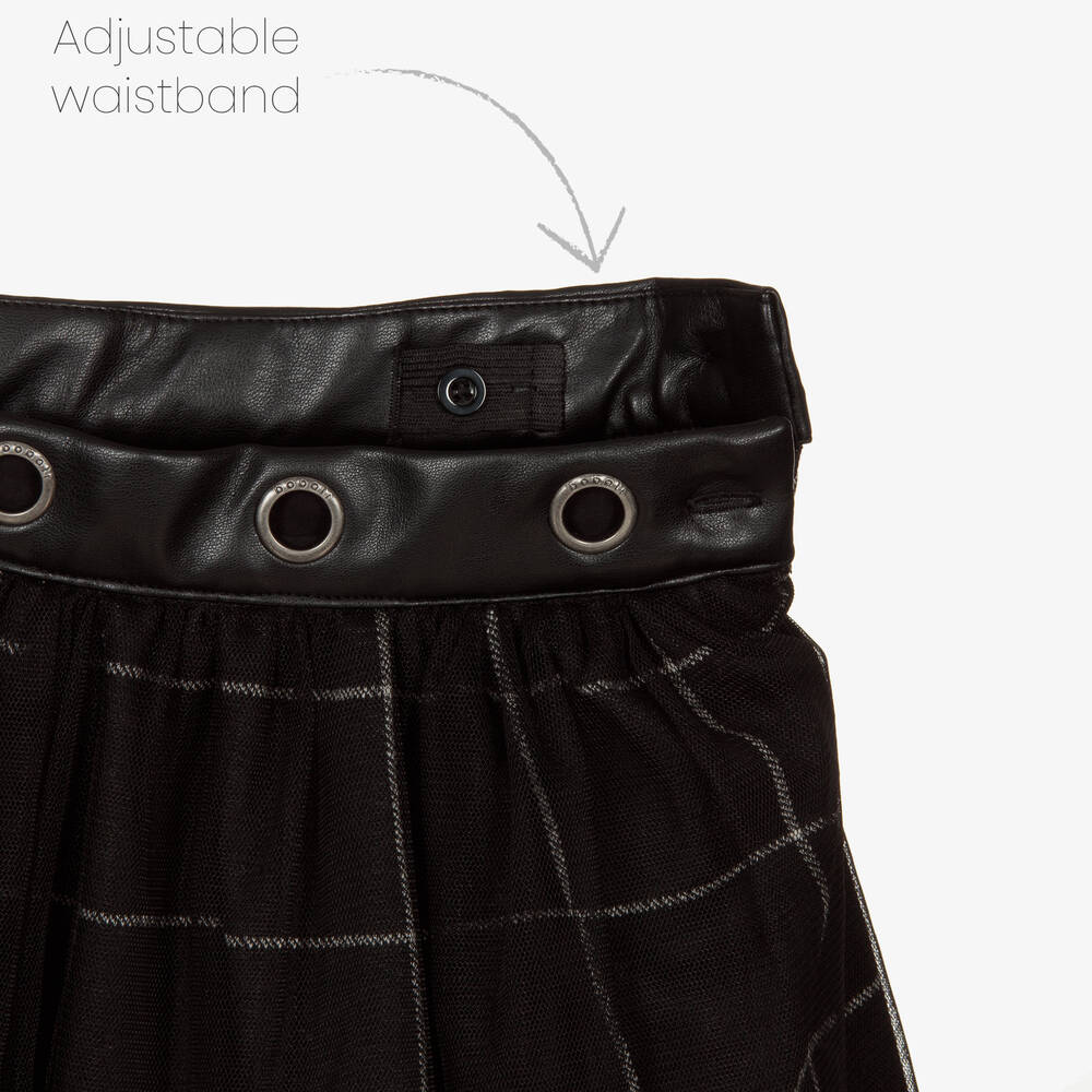 Boboli-Girls Black Tartan Skirt | Childrensalon Outlet