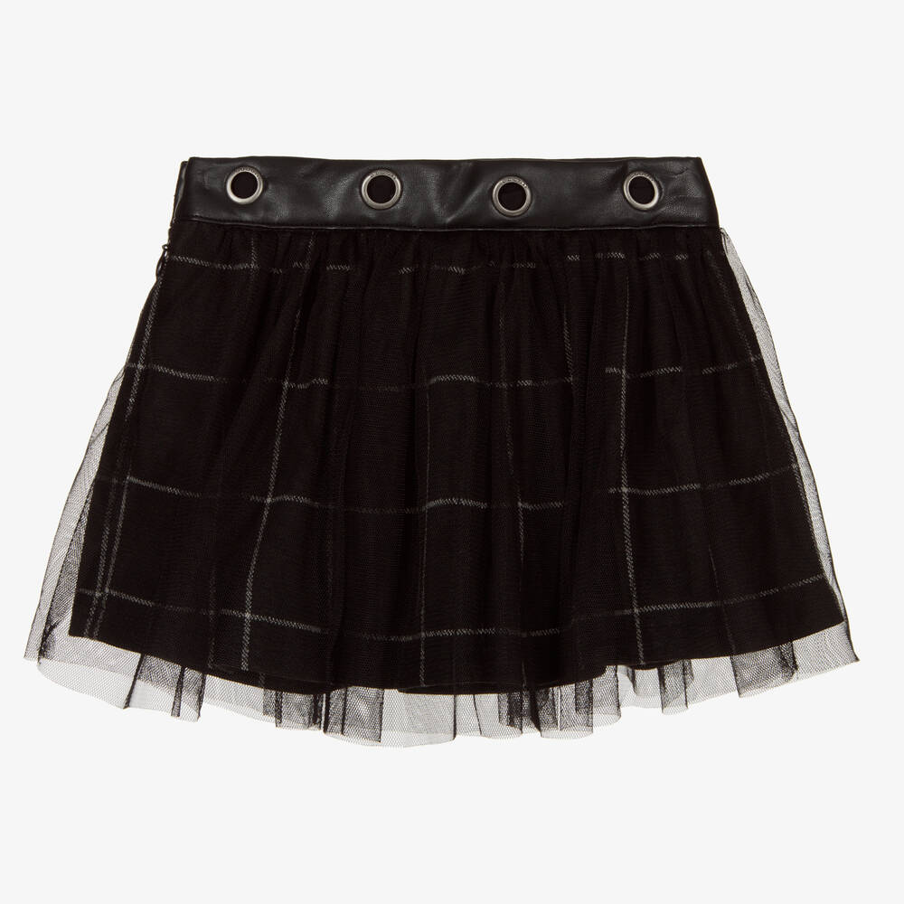 Boboli-Girls Black Tartan Skirt | Childrensalon Outlet