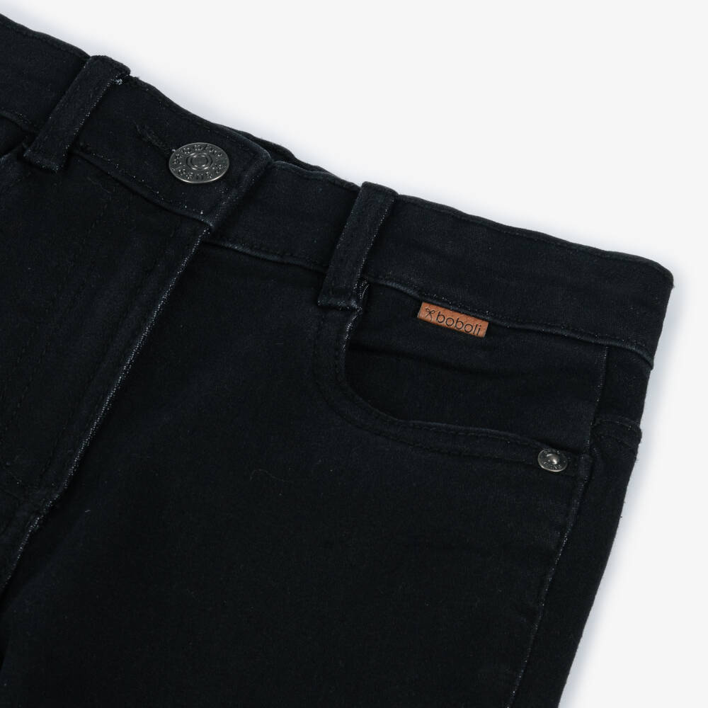 Boboli-Girls Black Wide-Leg Denim Trousers | Childrensalon Outlet