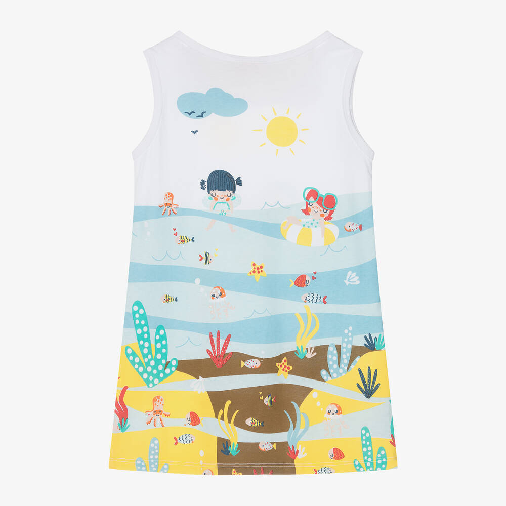 Boboli-Girls Blue Beach Dress Set | Childrensalon Outlet