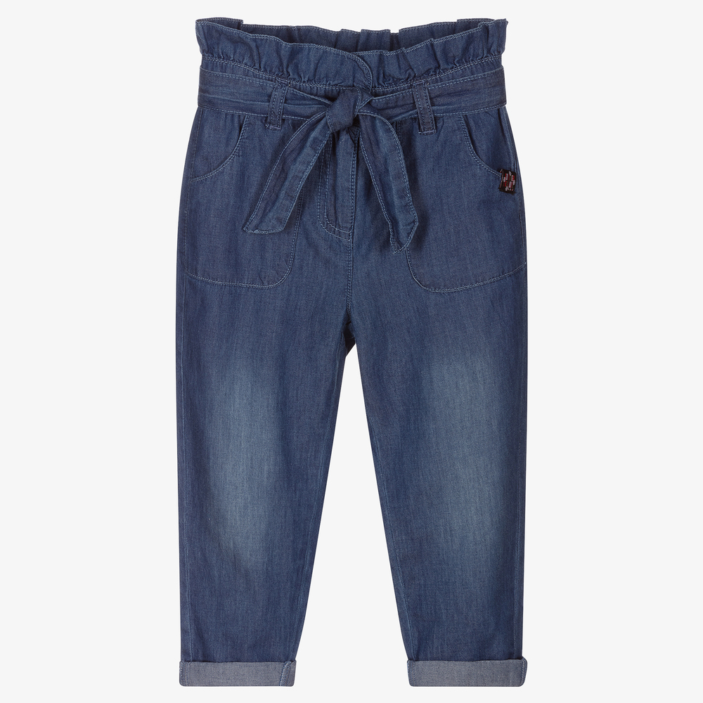 Boboli - Синие брюки из шамбре для девочек | Childrensalon