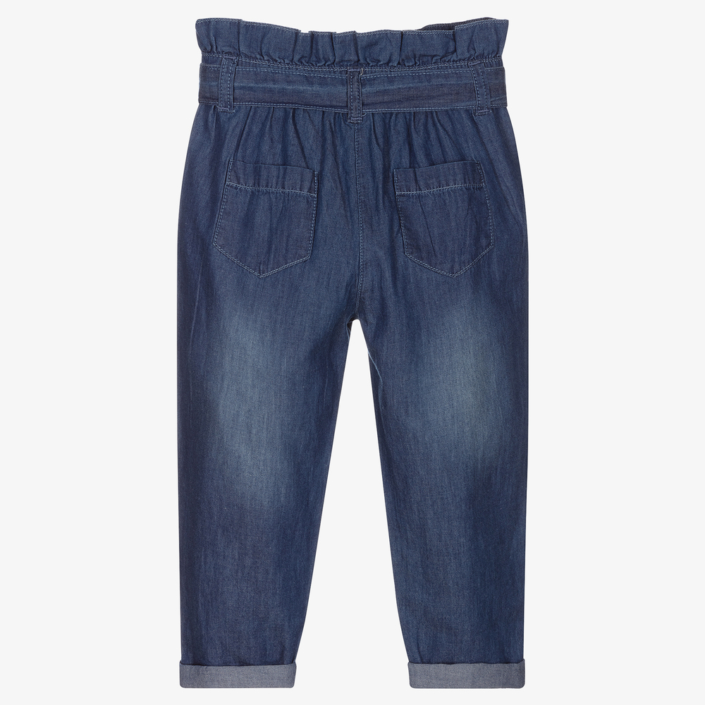 Boboli-Girls Blue Chambray Trousers | Childrensalon Outlet