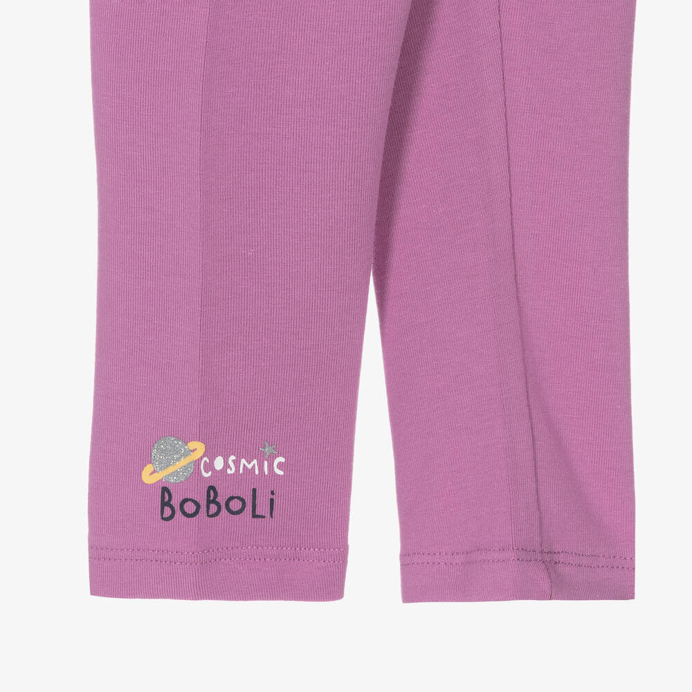 Boboli-Girls Blue Cotton Dress & Leggings Set | Childrensalon Outlet