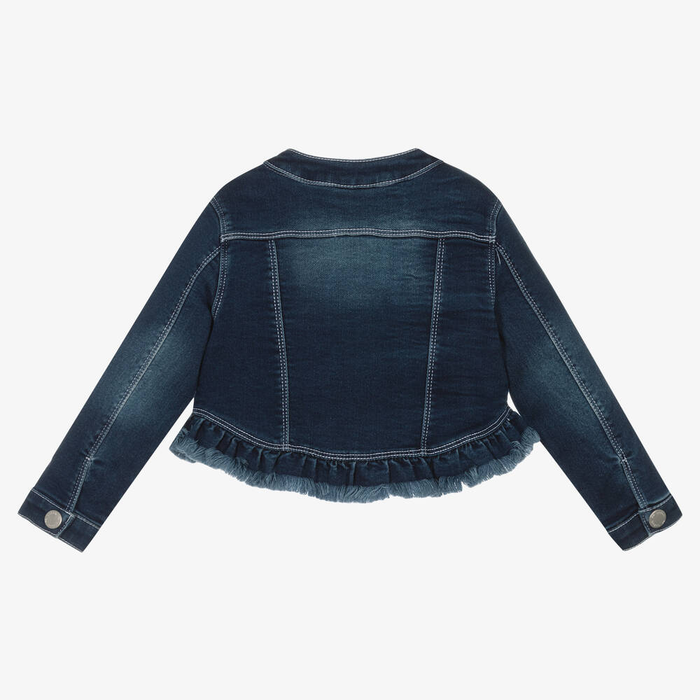 Boboli-Синяя хлопковая куртка с цветами | Childrensalon Outlet