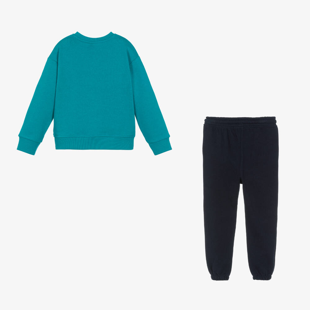 Boboli-Голубой топ и синие штанишки из хлопка | Childrensalon Outlet