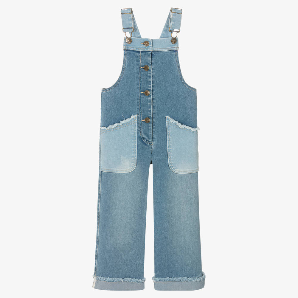 Boboli - Blaue Jeans-Latzhose für Mädchen | Childrensalon