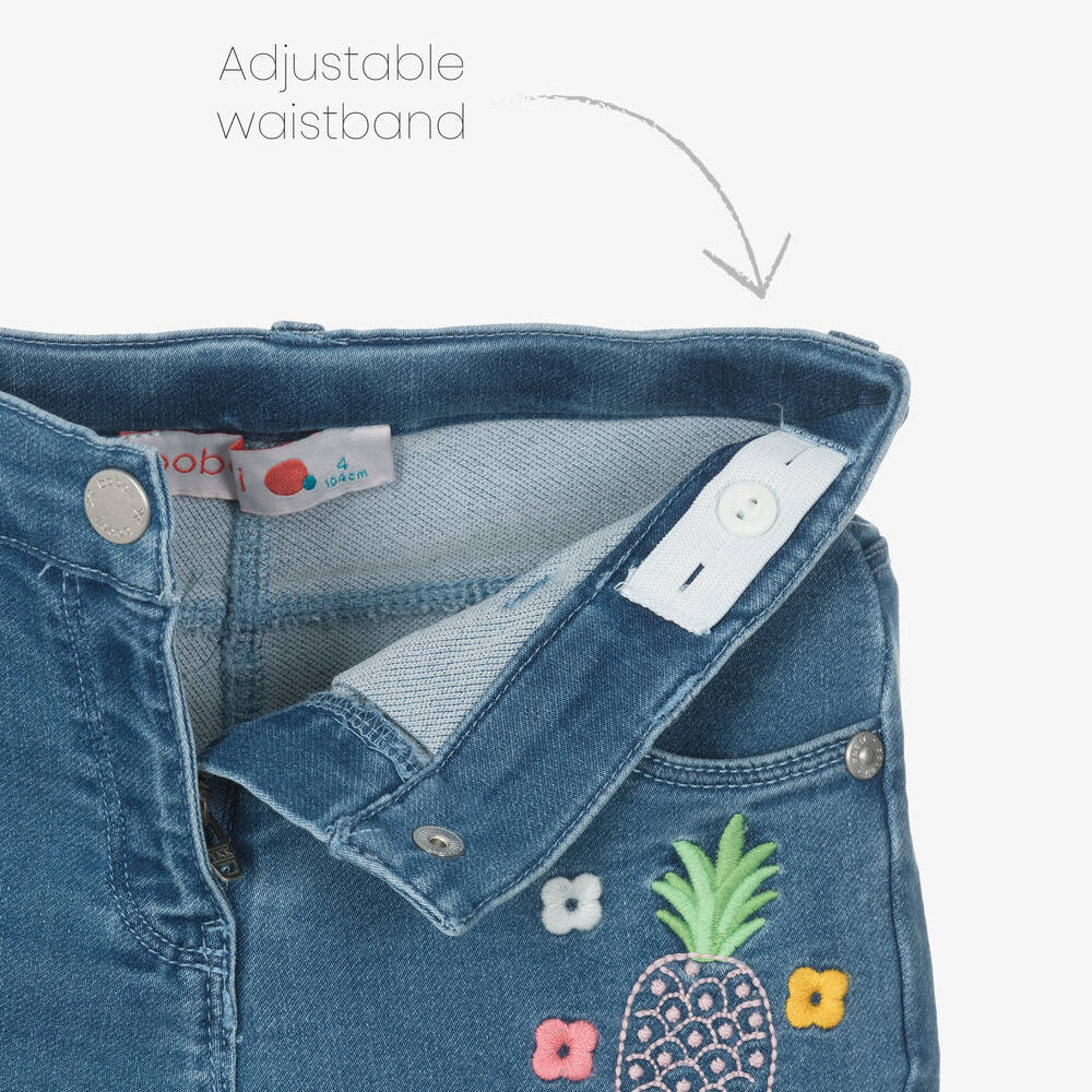 Boboli-Girls Blue Denim Flared Jeans | Childrensalon Outlet