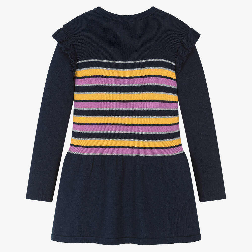 Boboli-Girls Blue Dress & Purple Leggings Set | Childrensalon Outlet