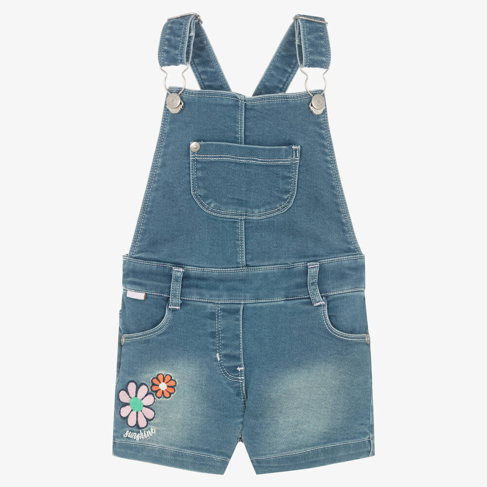 Boboli - Girls Blue Dungaree Shorts | Childrensalon