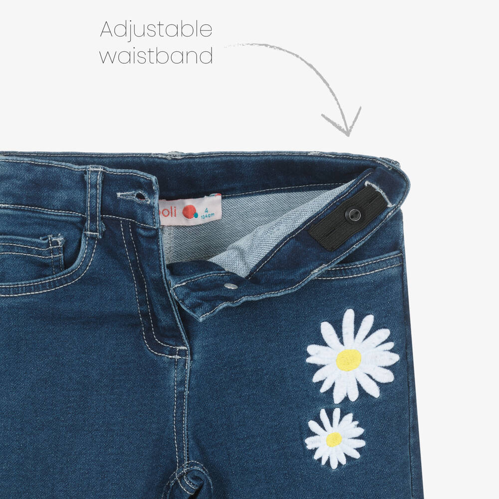 Boboli-Girls Blue Flared Denim Jeans | Childrensalon Outlet