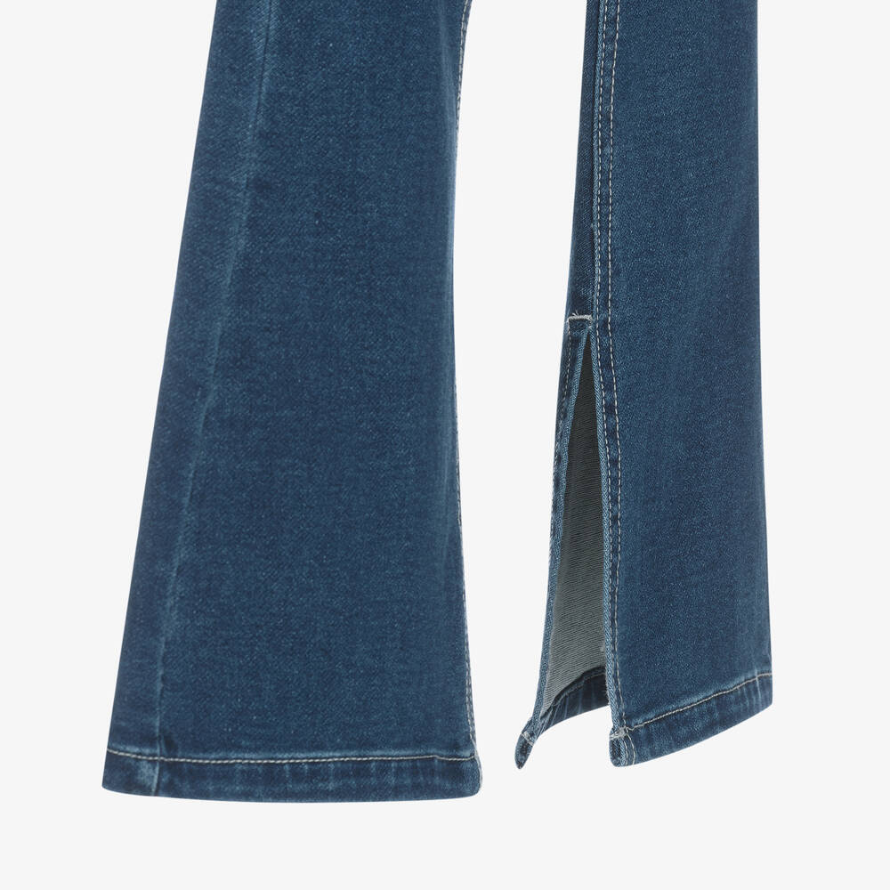 Boboli-Girls Blue Flared Denim Jeans | Childrensalon Outlet
