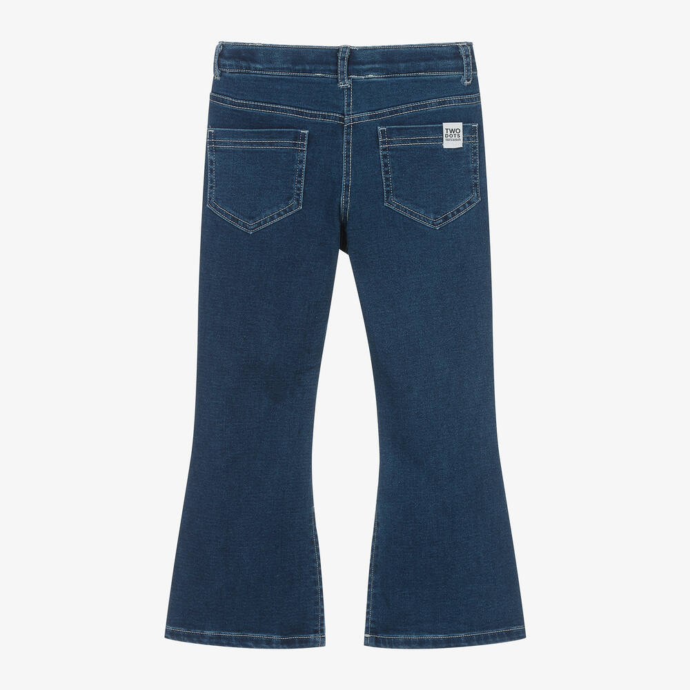 Boboli-Girls Blue Flared Denim Jeans | Childrensalon Outlet
