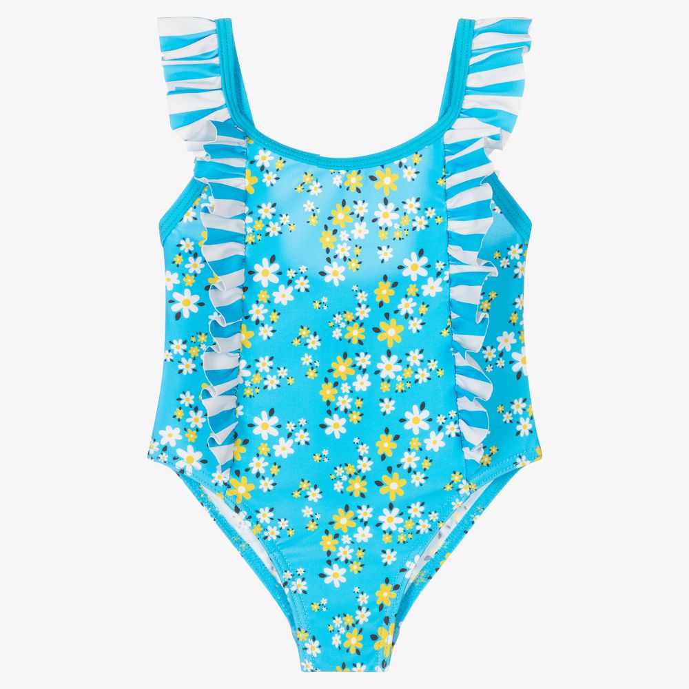 Boboli - Girls Blue Floral Swimsuit | Childrensalon