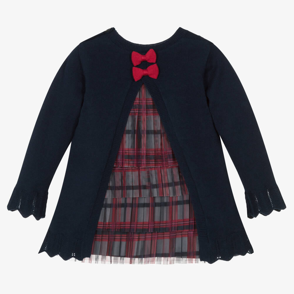 Boboli-Girls Blue Knitted Dress Set | Childrensalon Outlet