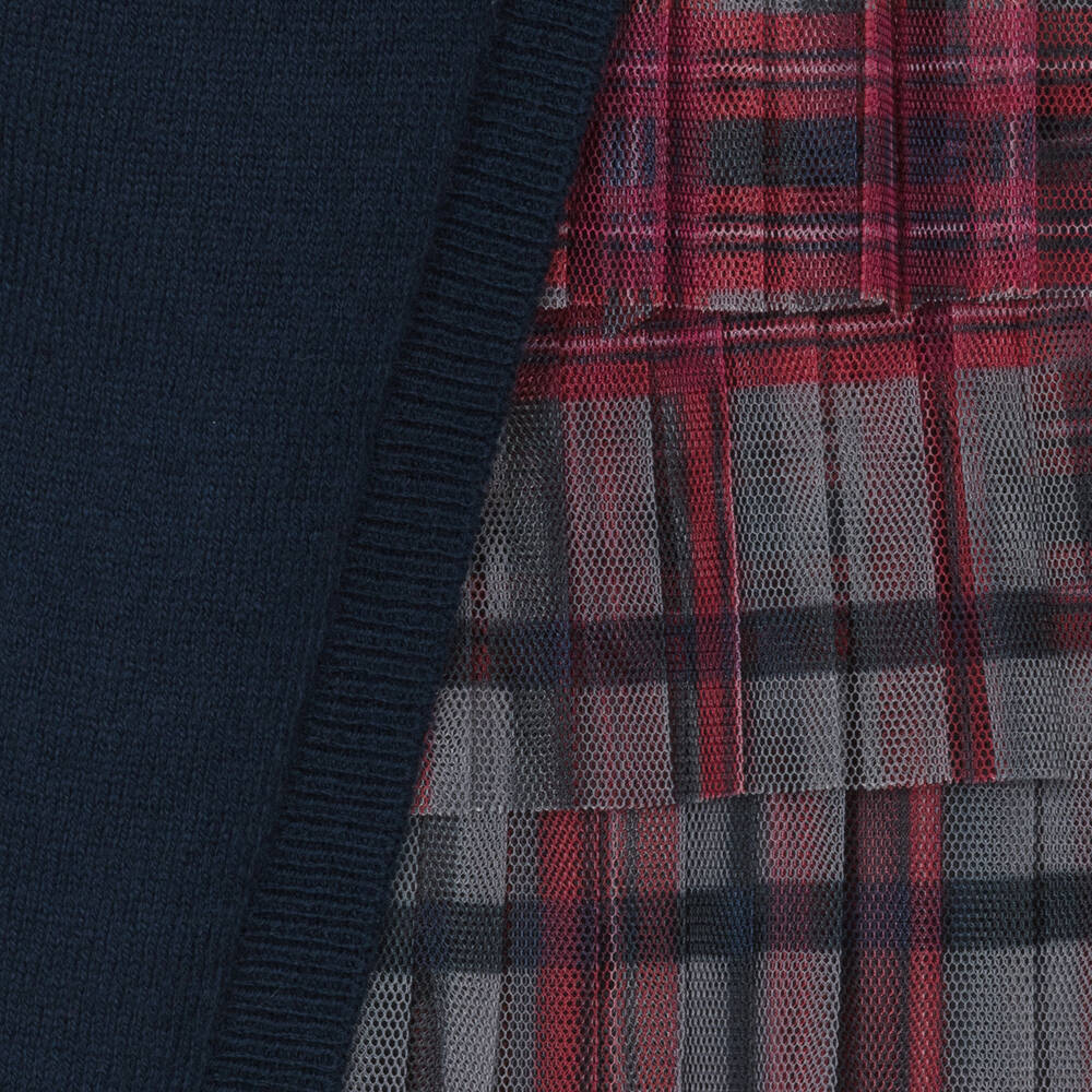 Boboli-Girls Blue Knitted Dress Set | Childrensalon Outlet