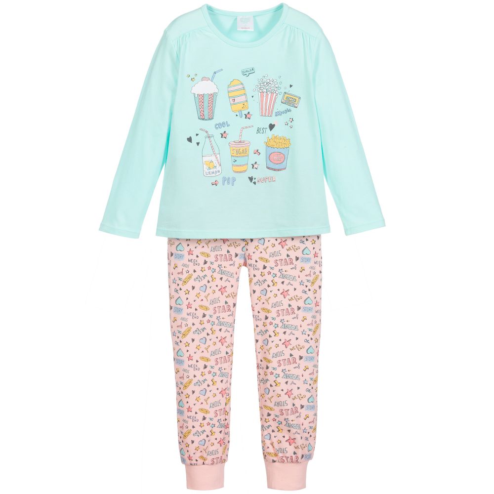 Boboli - Langer Pyjama in Blau und Rosa (M) | Childrensalon
