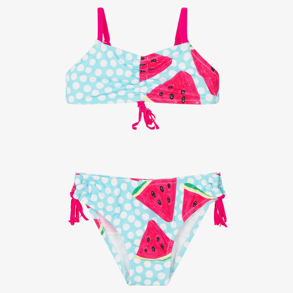 Boboli - Girls Blue & Pink Watermelon Print Bikini | Childrensalon