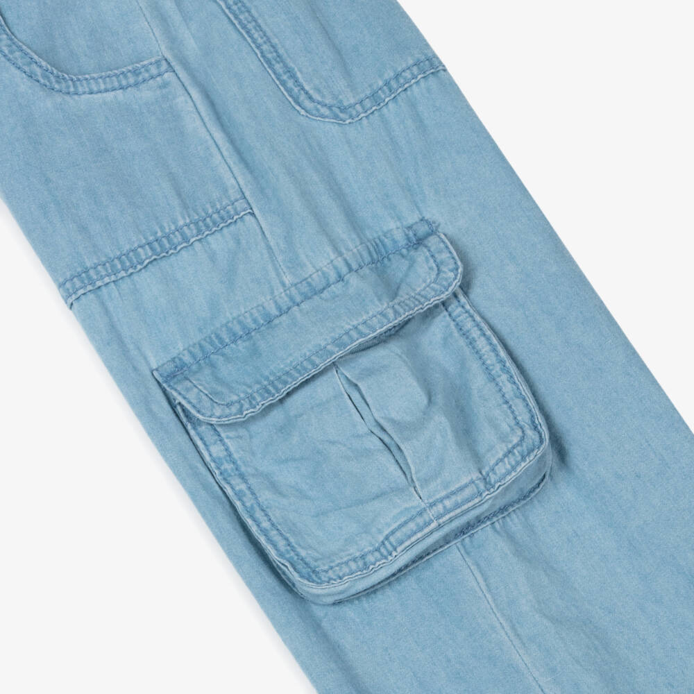 Boboli-Girls Chambray Blue Adventure Pants | Childrensalon Outlet