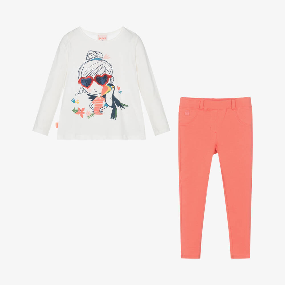 Boboli-Хлопковый комплект с цитрусовым принтом для девочек | Childrensalon Outlet