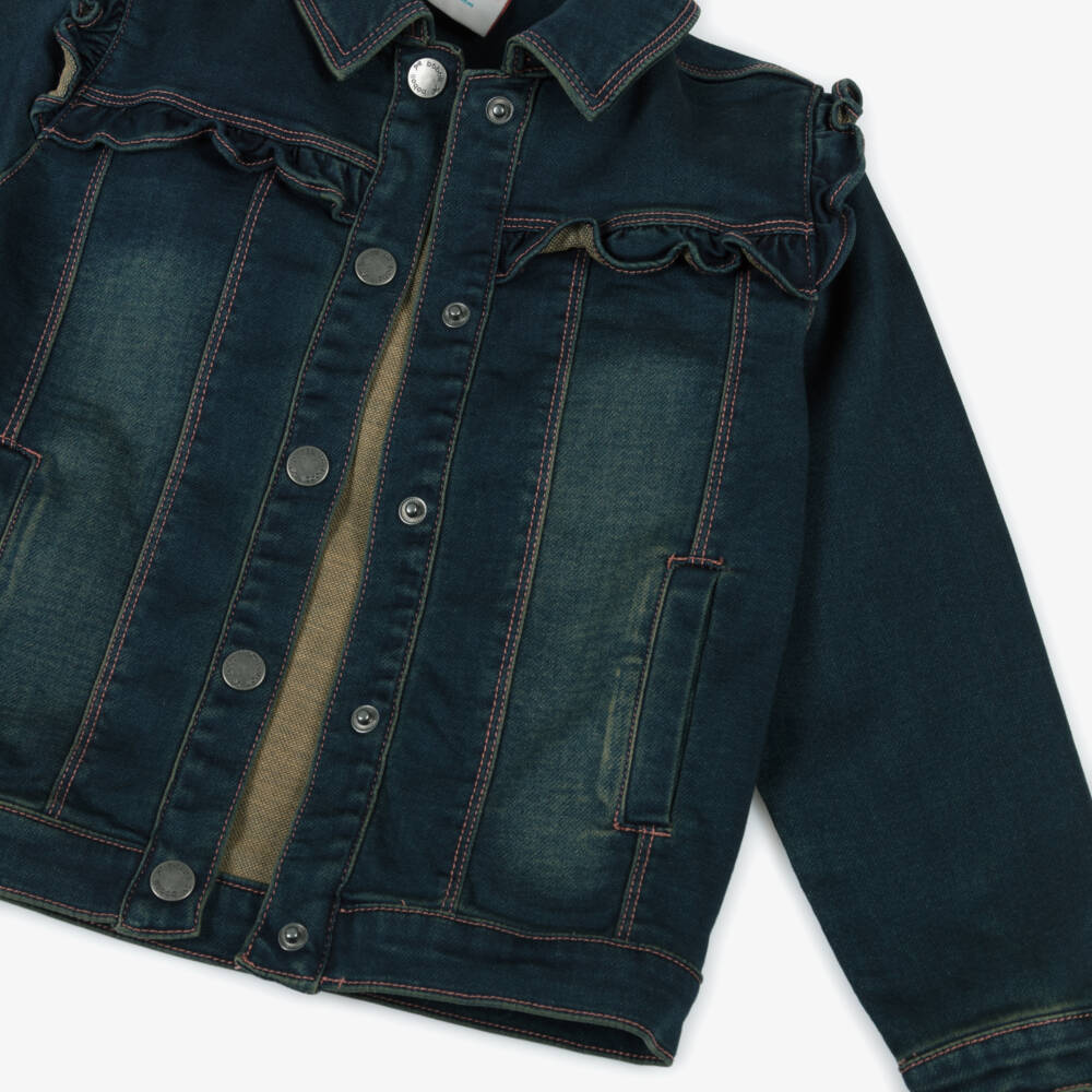 Boboli-Girls Classic Indigo Denim Jacket | Childrensalon Outlet