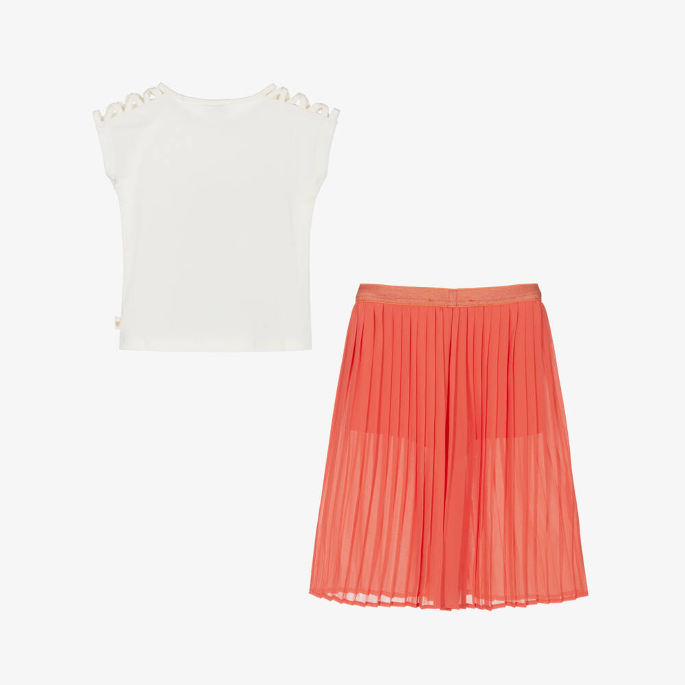 Boboli-Коралловый комплект из крепа для девочек | Childrensalon Outlet