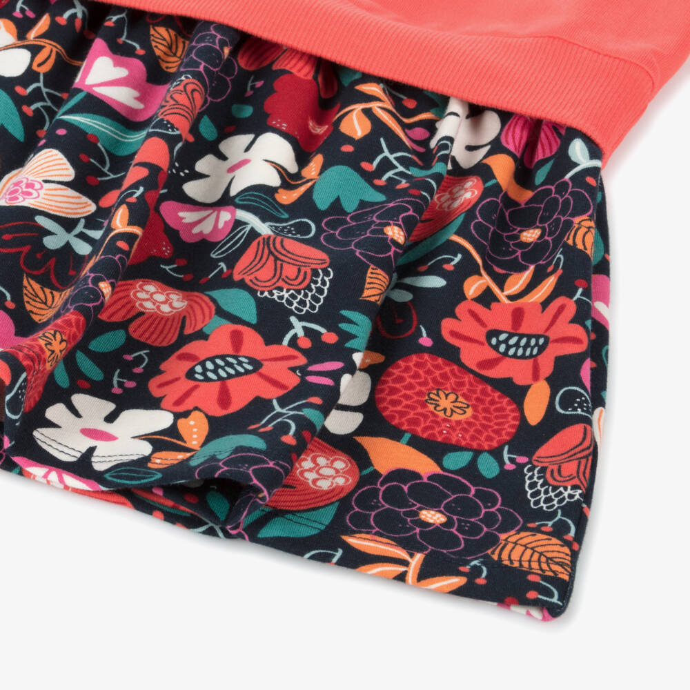 Boboli-Girls Coral Floral Jersey Dress | Childrensalon Outlet