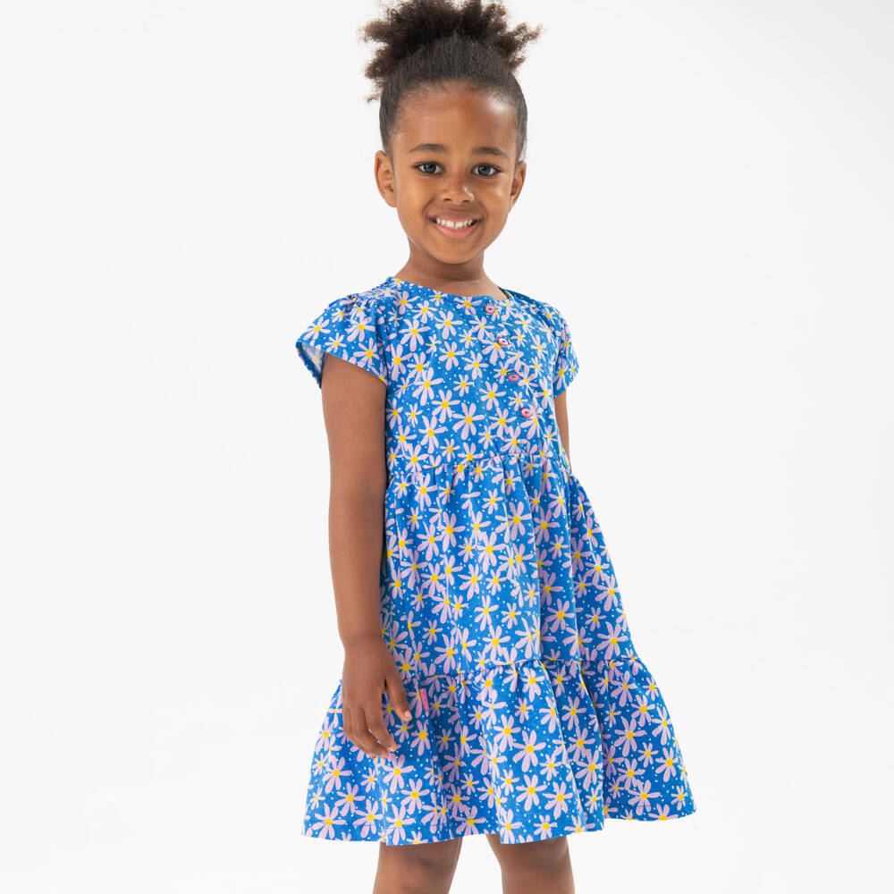 Boboli-فستان قطني بنمط A-Line مزين بالورود للبنات | Childrensalon Outlet