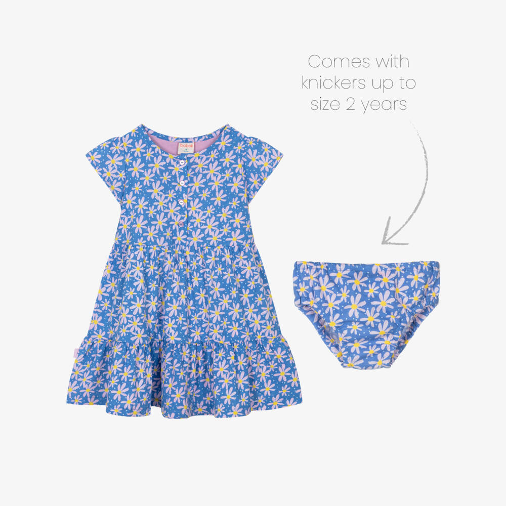 Boboli-فستان قطني بنمط A-Line مزين بالورود للبنات | Childrensalon Outlet