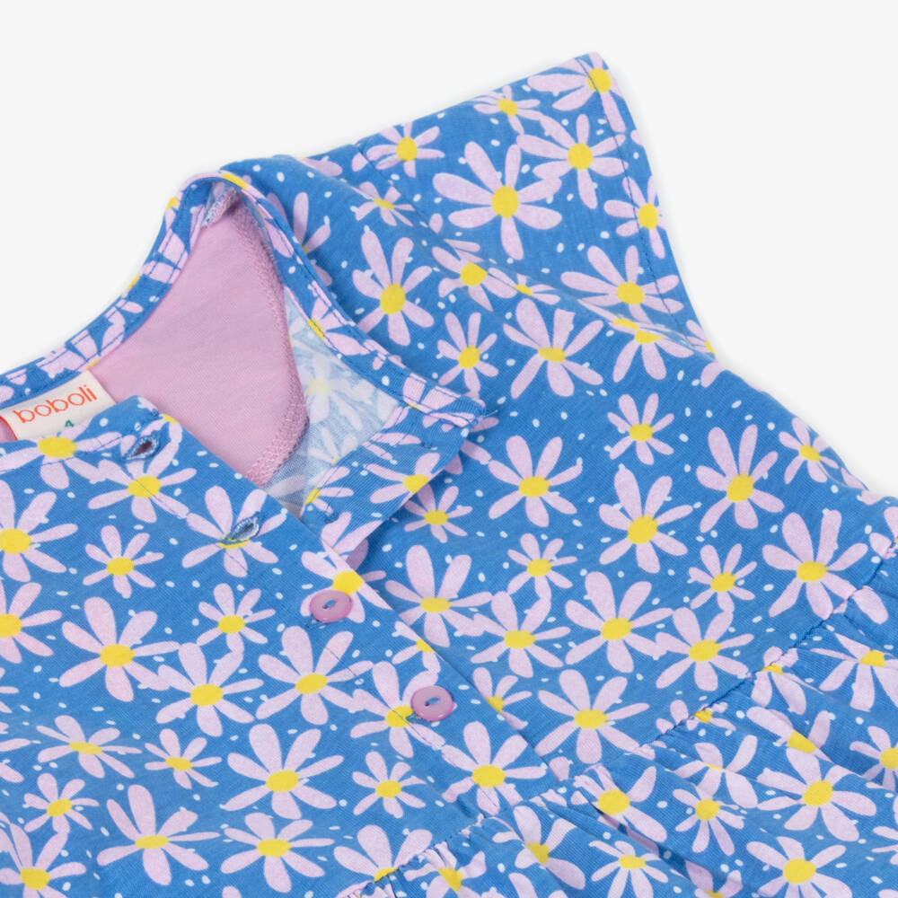 Boboli-فستان قطني بنمط A-Line مزين بالورود للبنات | Childrensalon Outlet