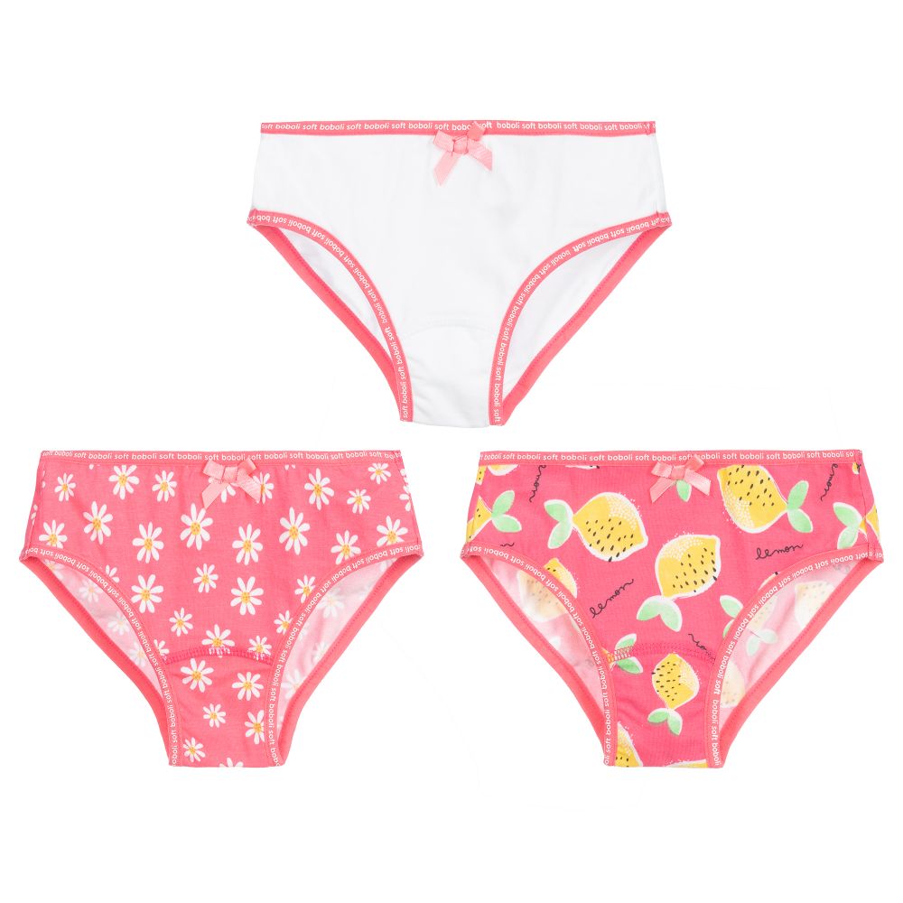 Boboli - Girls Cotton Knickers (3 Pack) | Childrensalon