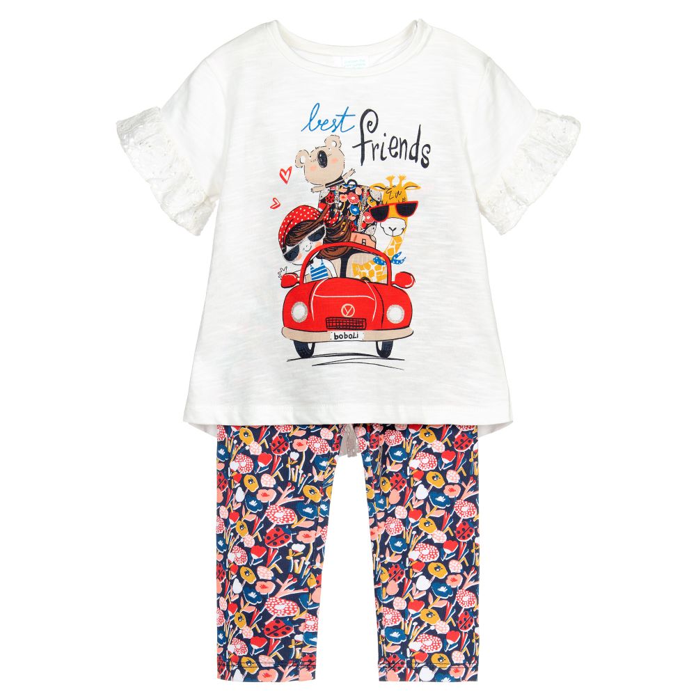 Boboli-Girls Cotton Leggings Set | Childrensalon Outlet