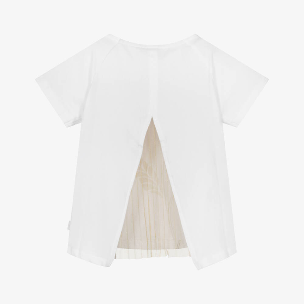 Boboli-Girls Cotton Tee with Floral Design | Childrensalon Outlet