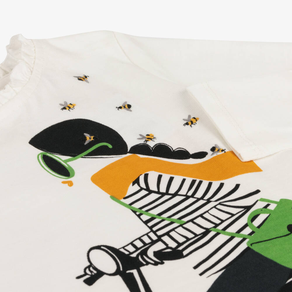 Boboli-Кремовый топ с черными брюками для девочек | Childrensalon Outlet