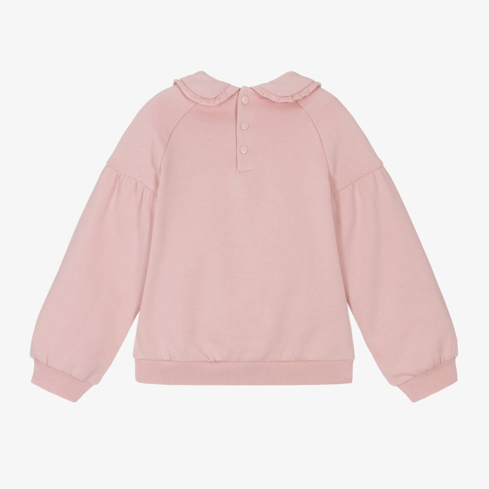 Boboli-سويتشيرت بياقة قطن لون زهري للبنات | Childrensalon Outlet