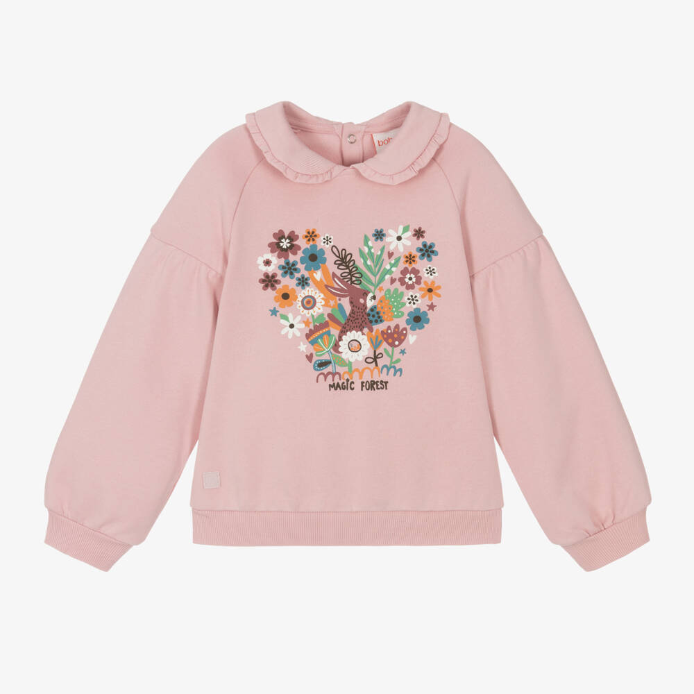 Boboli-Girls Dusky Pink Collared Jumper | Childrensalon Outlet