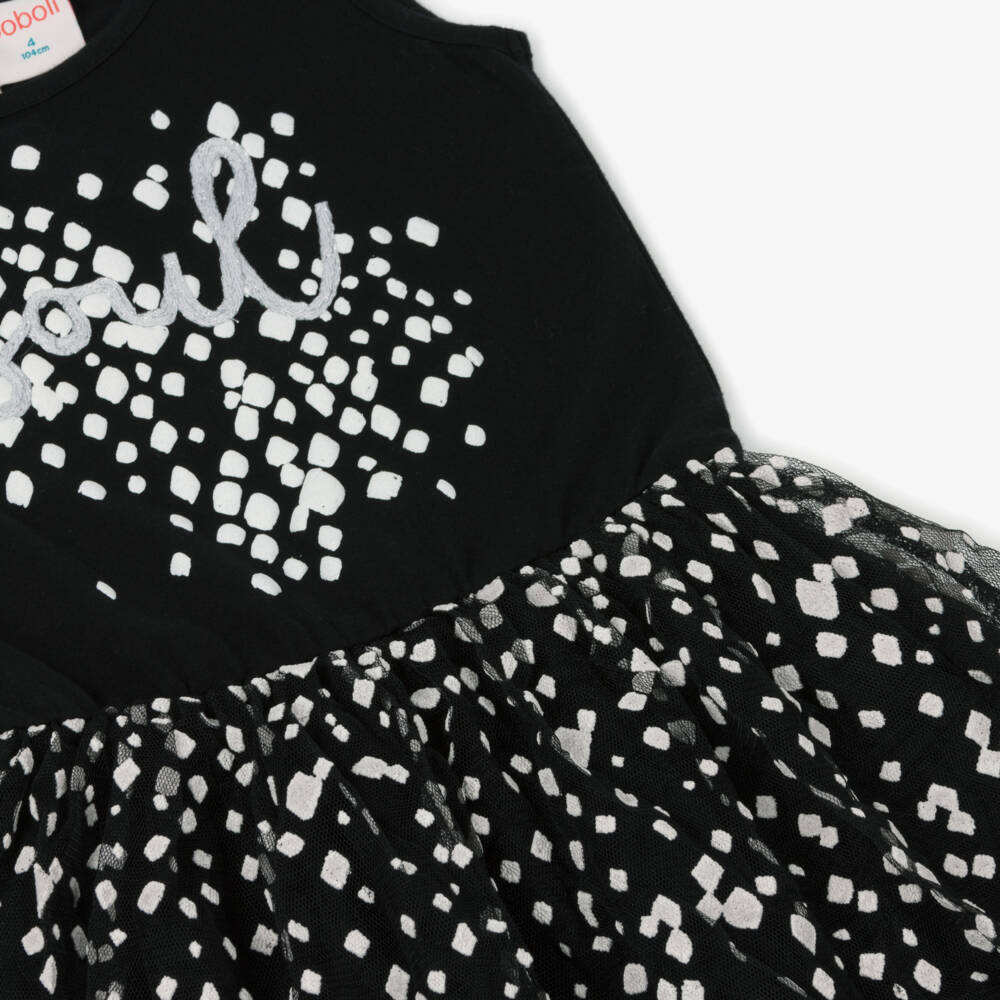 Boboli-Girls Elegant Black Diamond Dress | Childrensalon Outlet