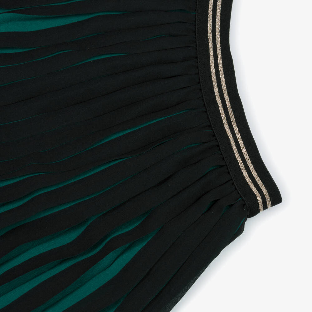 Boboli-Girls Emerald Pleated Chiffon Skirt | Childrensalon Outlet