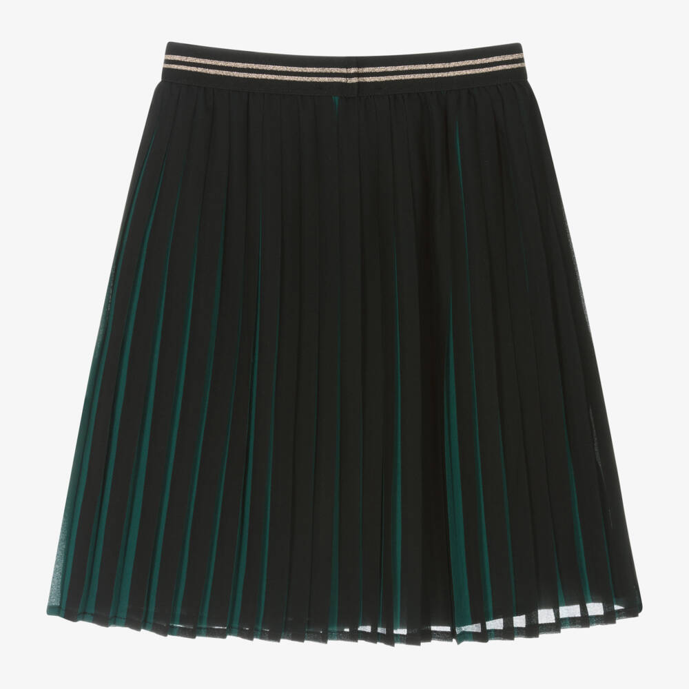 Boboli-Girls Emerald Pleated Chiffon Skirt | Childrensalon Outlet