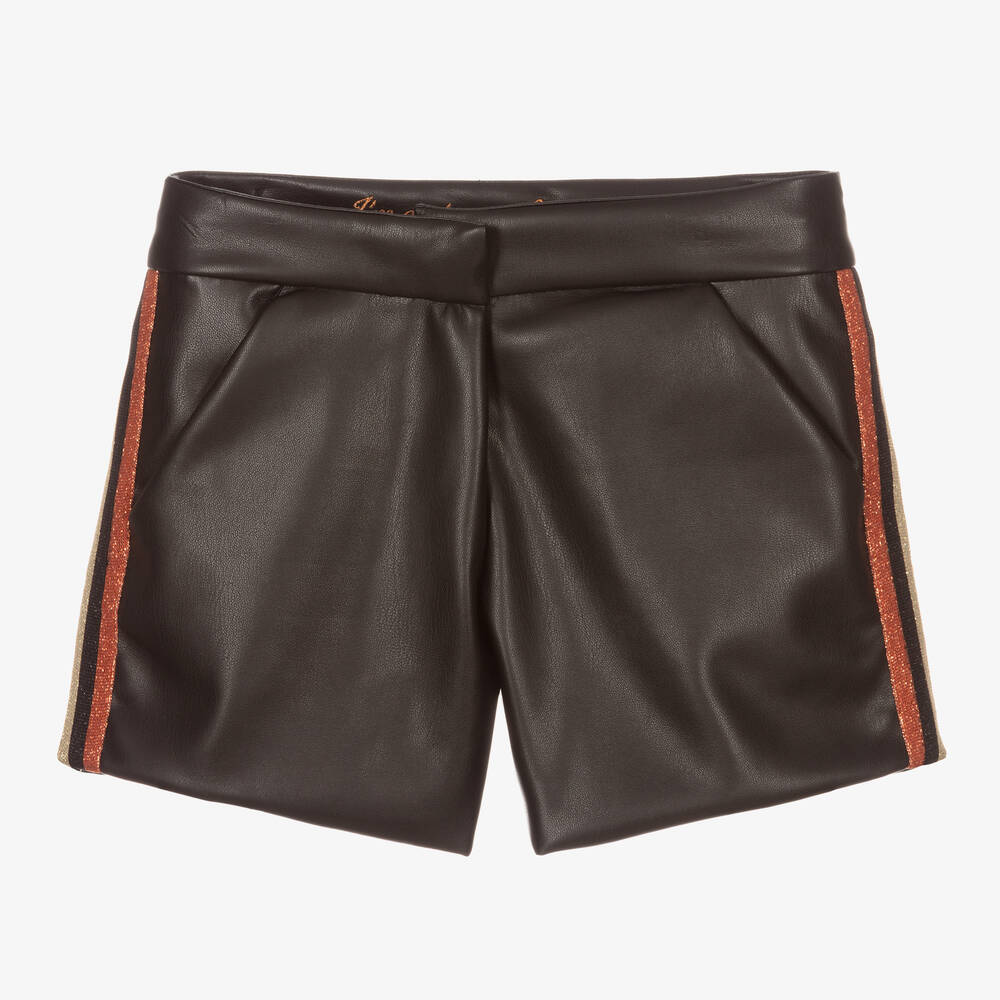 Boboli - Girls Faux Leather Shorts | Childrensalon